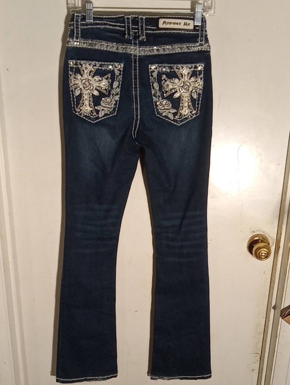 Dark Wash Answer Me Jeans Very Good Stretch 27w,33L